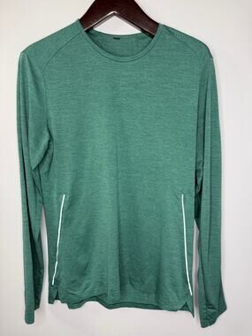Lululemon Men’s Fast and Free Long Sleeve Shirt Top Heathered Teal Lagoon